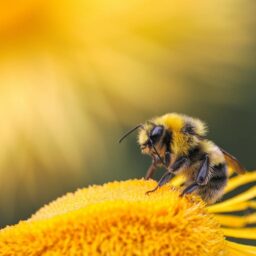 A bee on a dandelion.